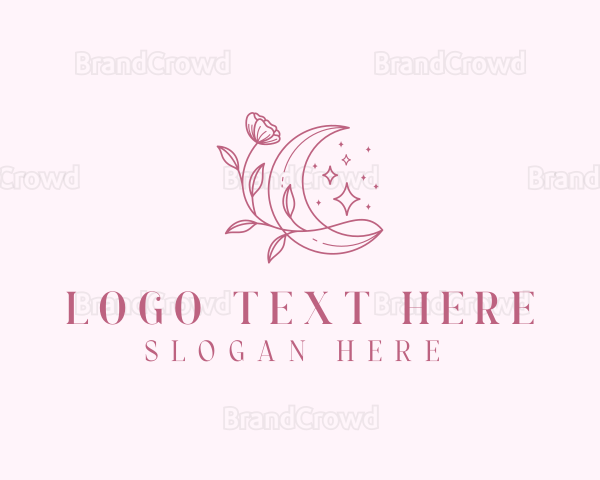 Boho Flower Crescent Logo