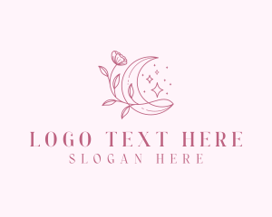 Art Studio - Boho Flower Crescent logo design