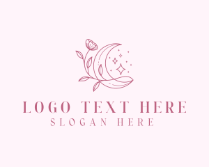 Holistic - Boho Flower Crescent logo design