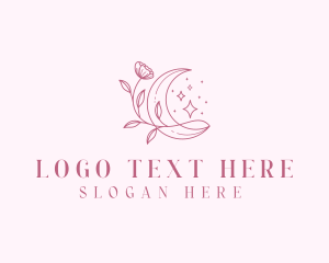 Boho Flower Crescent Logo