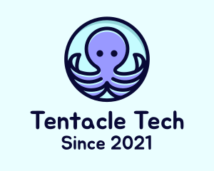 Cute Octopus Tentacles logo design