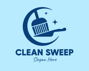 Sweeper - Moon Sweeper Cleaning logo design