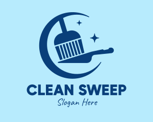 Moon Sweeper Cleaning logo design