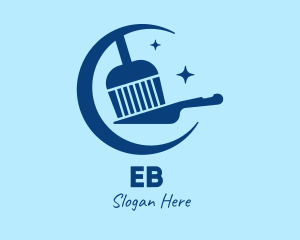 Moon - Moon Sweeper Cleaning logo design