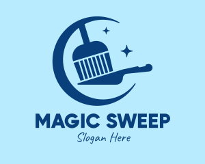 Moon Sweeper Cleaning logo design