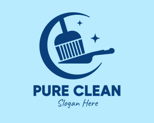 Moon Sweeper Cleaning logo design