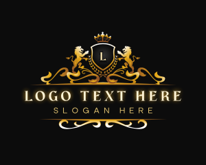 Heritage - Luxury Lion Crown Shield logo design