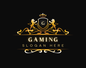 King - Luxury Lion Crown Shield logo design