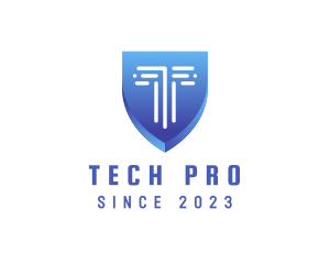 Tech Security Business Letter T logo design