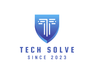 Tech Security Business Letter T logo design