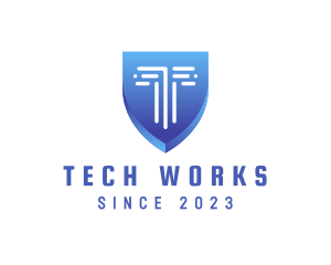 Tech Security Business Letter T logo design