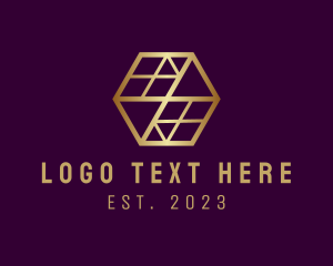 Metallic - Elegant Hexagon Interior logo design