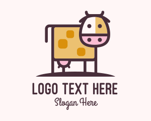 Cow - Cute Cow Milk logo design