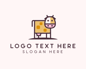 Milk - Cute Cow Milk logo design