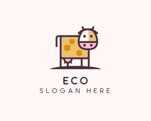 Cute Cow Milk Logo