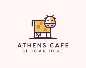 Cute Cow Milk logo design