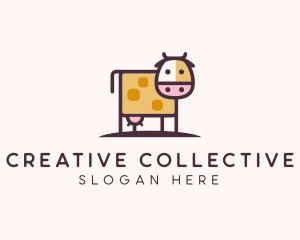 Cute Cow Milk logo design