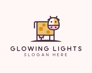 Cute Cow Milk logo design