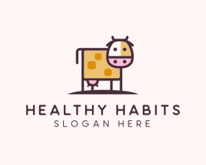 Cute Cow Milk logo design