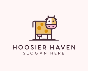 Cute Cow Milk logo design