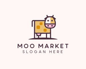 Cow - Cute Cow Milk logo design