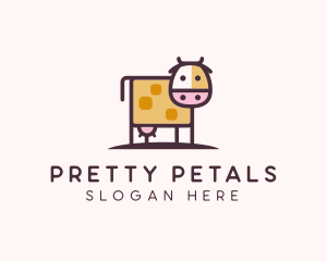 Cute Cow Milk logo design