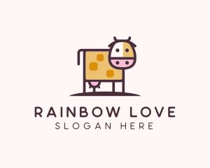 Cute Cow Milk logo design