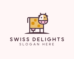 Cute Cow Milk logo design