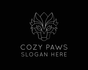 Furry Wolf Animal  logo design