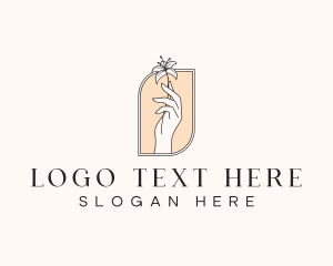 Monoline - Elegant Flower Hand logo design