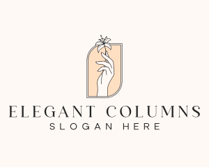 Elegant Flower Hand logo design