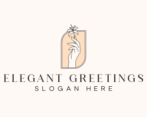 Elegant Flower Hand logo design