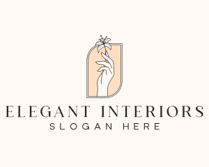 Elegant Flower Hand logo design