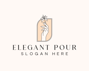 Elegant Flower Hand logo design