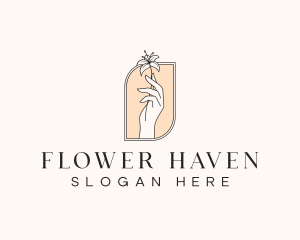 Elegant Flower Hand logo design