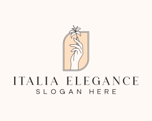 Elegant Flower Hand logo design