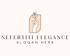 Elegant Flower Hand logo design