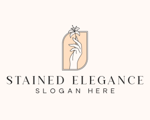 Elegant Flower Hand logo design