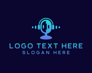 Media Microphone Podcast logo design