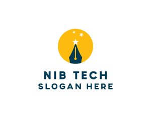 Nib - Pen Nib Stars logo design