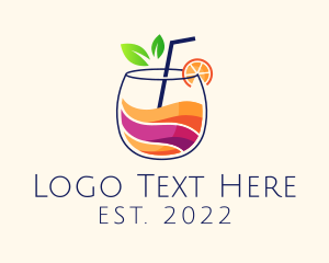 Refreshment - Colorful Tropical Juice logo design