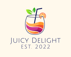 Juicy - Colorful Tropical Juice logo design