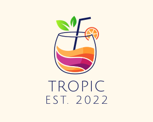 Colorful Tropical Juice logo design