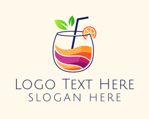 Colorful Tropical Juice Logo