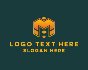 Advisory - Modern Hexagon Cube Letter M logo design