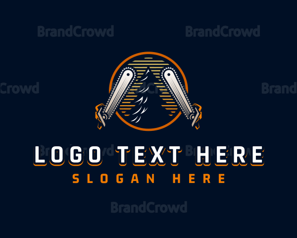 Chainsaw Logging Lumberjack Logo