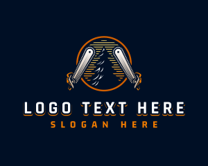 Carpentry - Chainsaw Logging Lumberjack logo design