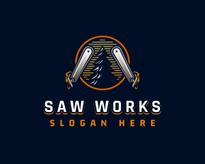 Chainsaw Logging Lumberjack logo design