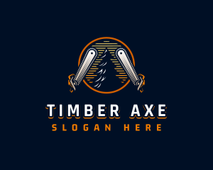 Chainsaw Logging Lumberjack logo design