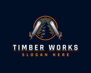 Chainsaw Logging Lumberjack logo design